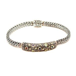 925 18K Gold Multi-stones Wheat Bracelet